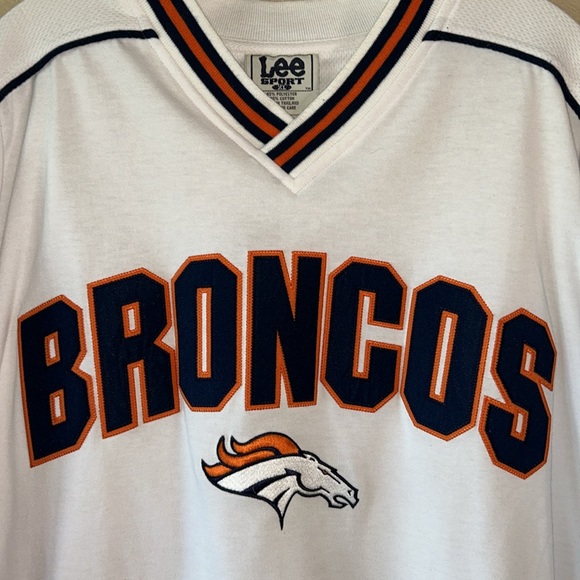Lee Sport Mens White Broncos Long Sleeve Embroidered Shirt - Picture 1 of 5